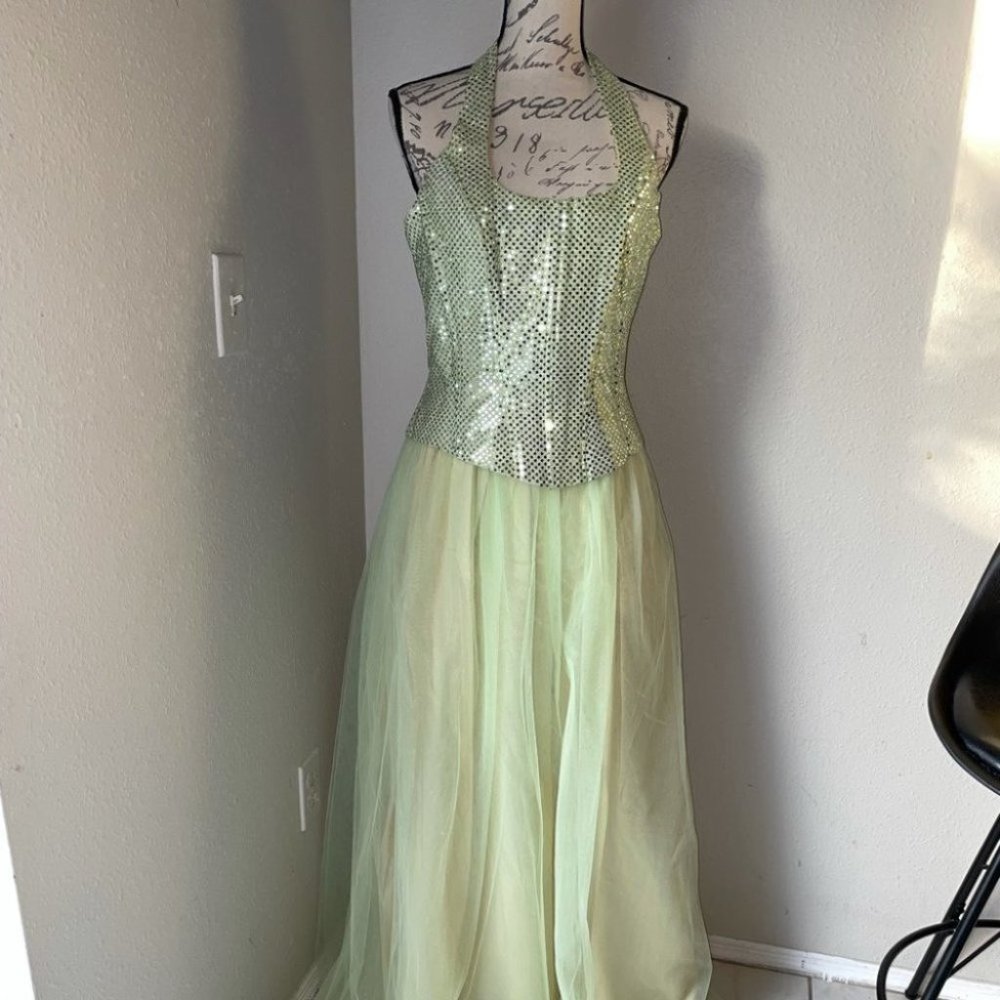 Beautil Sequin Lime Tutu Gown